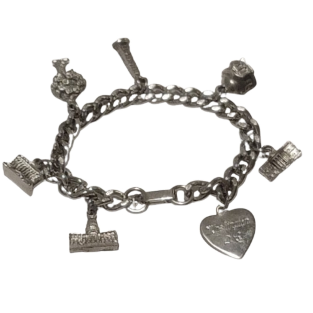 Vintage Washington DC Charm Bracelet Silvertone Charm Bracelet